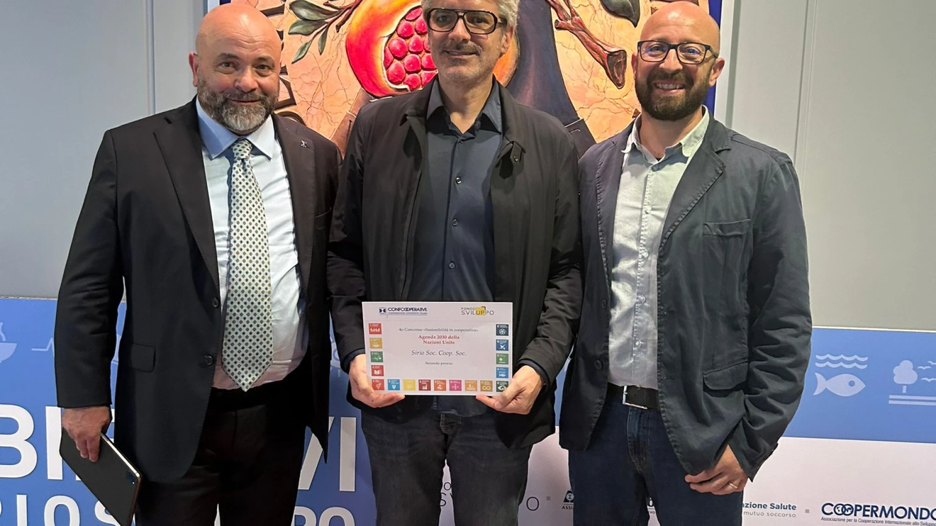 ALLA COOPERATIVA “SIRIO” DI CAMPOBASSO IL PREMIO NAZIONALE “SOSTENIBILITÀ IN  COOPERATIVA, PROMOSSO DA CONFCOOPERATIVE E FONDOSVILUPPO